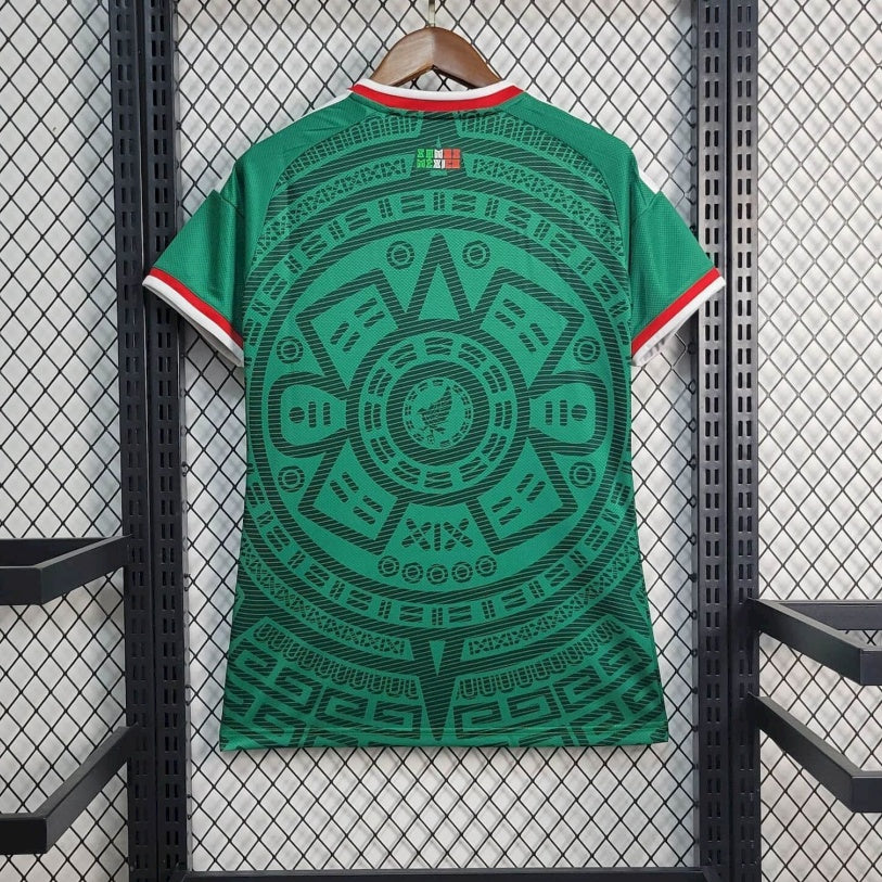 Maillot domicile Mexique 25/26 pour femme, marque Le 12 -ème Maillot, vue de face avec logo et design vert et blanc.