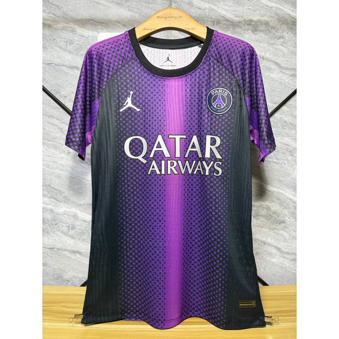 Maillot PSG 25/26 joueur violet Le 12 -ème Maillot, logo et détails du maillot de football pour enfants.