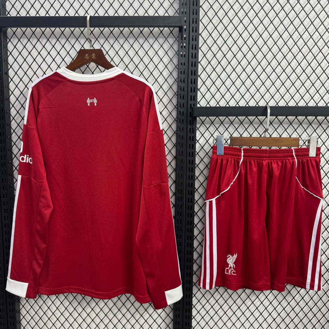 Ensemble de football Liverpool domicile 25/26 Le 12 -ème Maillot, maillot à manches longues pour adulte homme.
