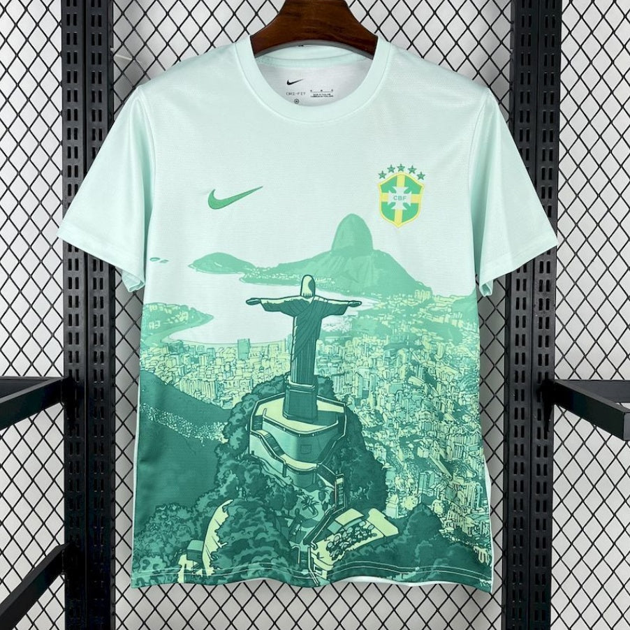 Maillot de football Brésil vert 25/26 Le 12 -ème Maillot, détails du design et logo de l'équipe.