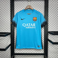 Maillot de football rétro FC Barcelone 2015-2016, marque Le 12-ème Maillot, vue de face avec logo et détails du maillot blaugrana