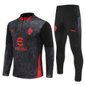 Ensemble de football gris 25/26 AC Milan, maillot de la marque Le 12 -ème Maillot, vue de face.