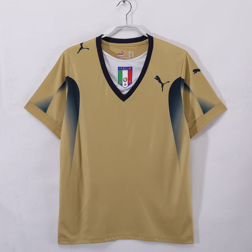 Maillot rétro de gardien de but Italie 2006, marque Le 12 -ème Maillot, en bleu avec logo national et détails sportifs.