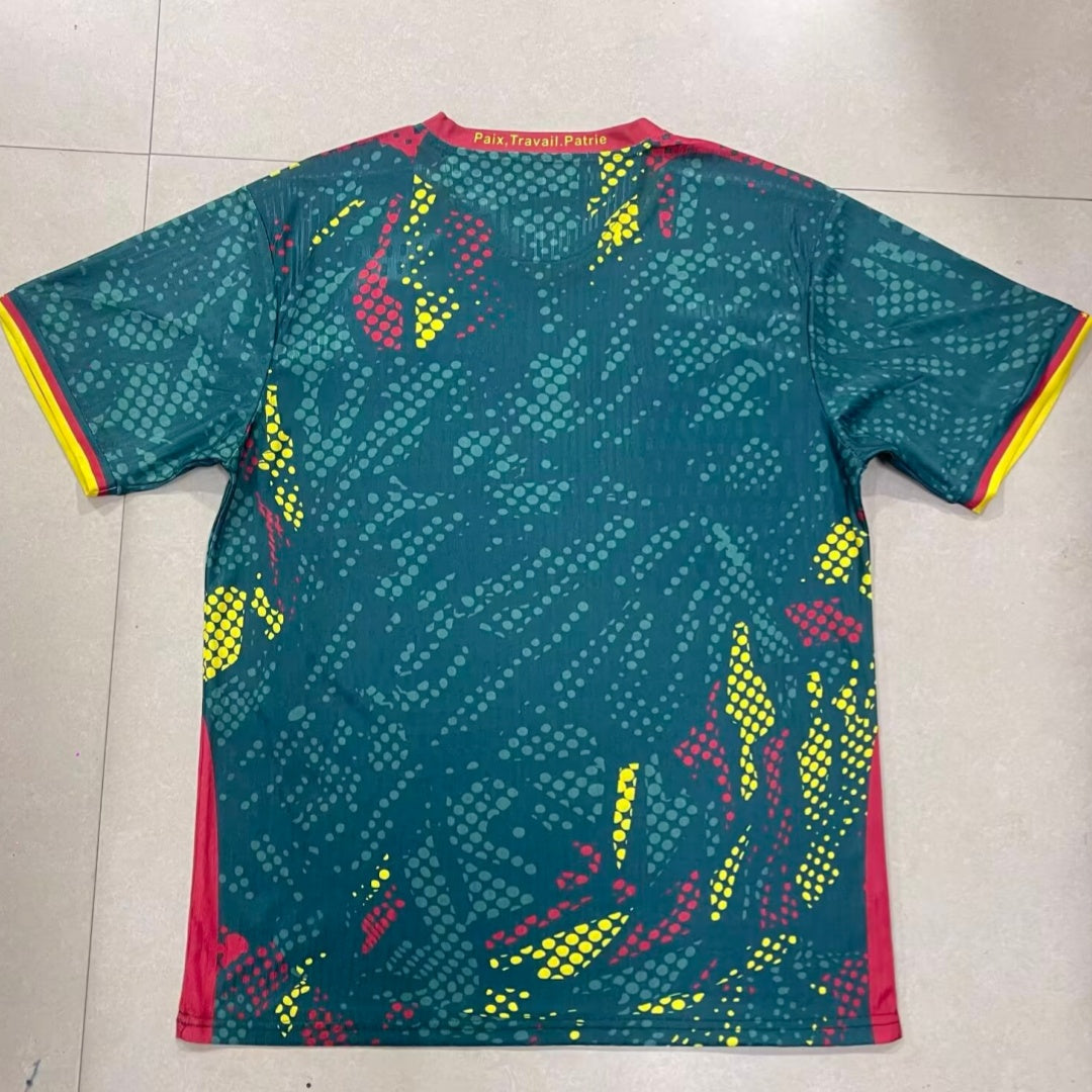 Maillot de football Cameroun 25/26, modèle vert de la marque Le 12 -ème Maillot, vue de face.