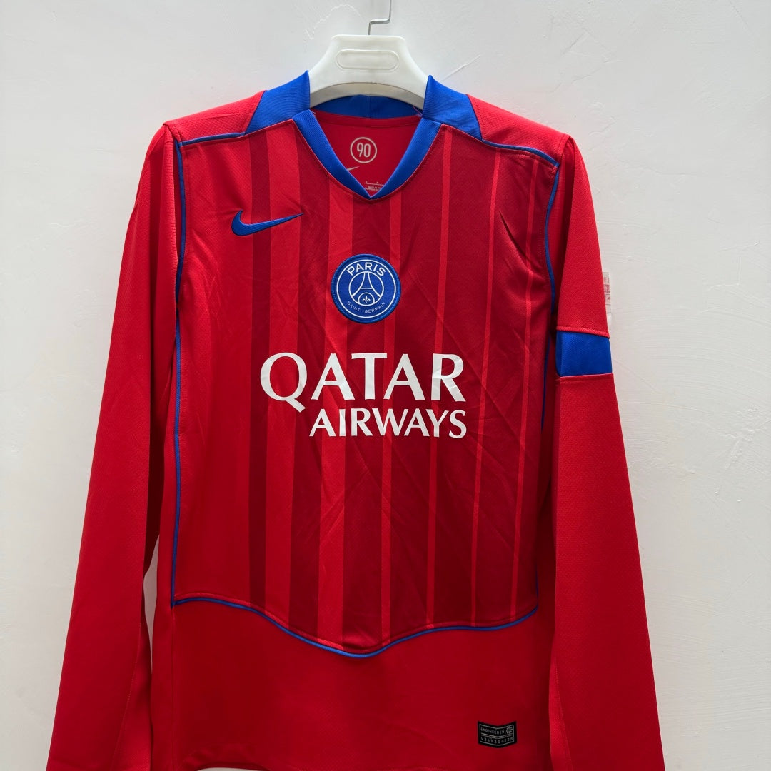 Maillot PSG Third 25/26 manches longues Le 12 -ème Maillot, maillot de football bleu avec logo PSG et détails longs