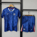 Ensemble Chelsea domicile adulte Le 12 -ème Maillot, maillot de football bleu et blanc avec logo officiel, vue de face