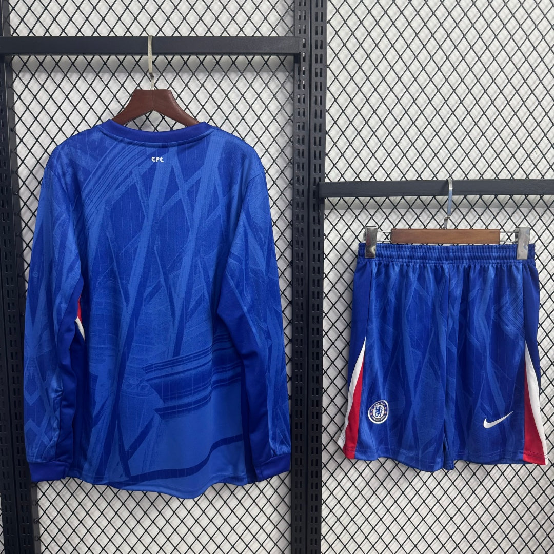 Ensemble Chelsea Domicile 25/26 Le 12-ème Maillot, maillot à manches longues, maillot de football pour adultes, vue de face