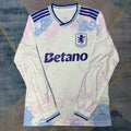 Maillot à manches longues Aston Villa Le 12 -ème Maillot, maillot de football pour enfants de taille 25/26, design officiel.