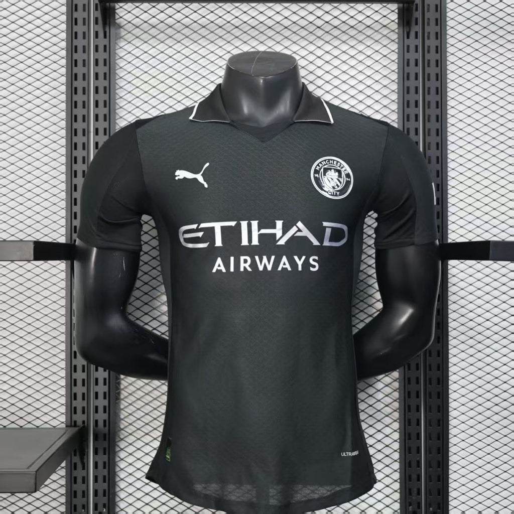 Maillot extérieur Manchester City pour enfants 25/26 ans, marque Le 12 -ème Maillot, détails du maillot de football.