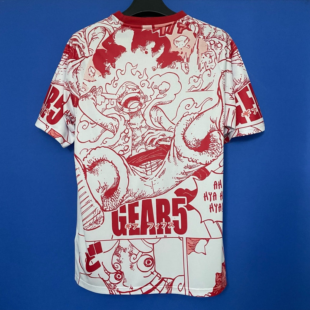 Maillot japonais anime rouge pour enfants 25/26 ans, marque Le 12 -ème Maillot, détail du design coloré et motif japonais.