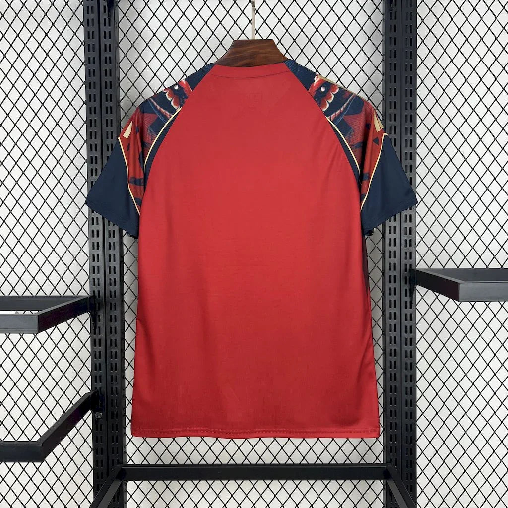 Maillot Manchester United concept 2025-26 de Le 12 -ème Maillot, maillot de football rouge avec logo et détails modernes, vue de face