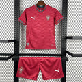 Ensemble enfant Portugal domicile Le 12 -ème Maillot, maillot de football bleu et vert avec logo officiel, vue de face