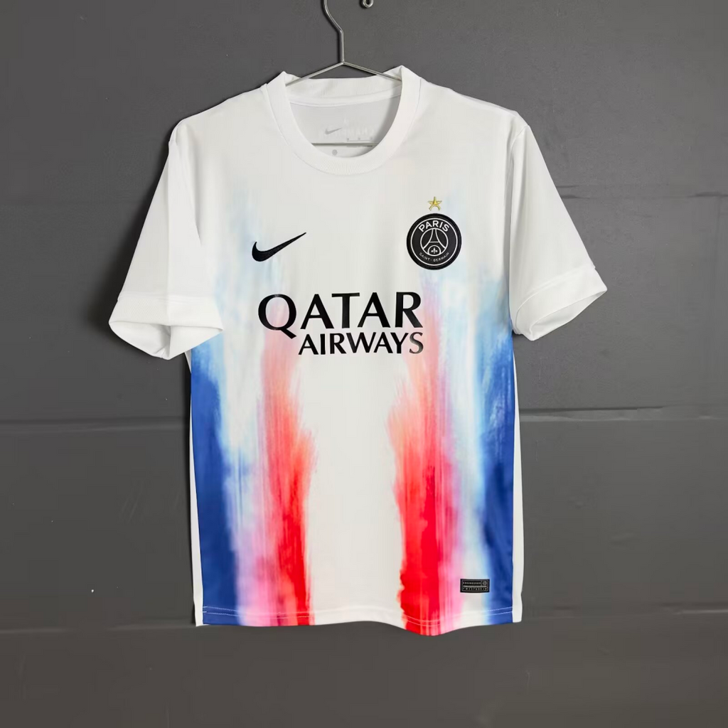 Maillot blanc PSG Le 12-ème Maillot pour enfants taille 25/26, tissu léger et confortable, design officiel de supporter football.