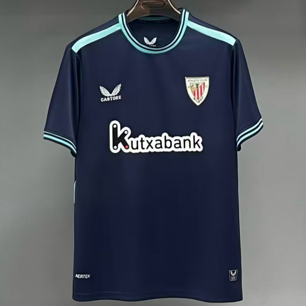 Maillot extérieur Athletic Bilbao 25/26 de la marque Le 12 -ème Maillot, vue de face avec logo et design de l'équipe.