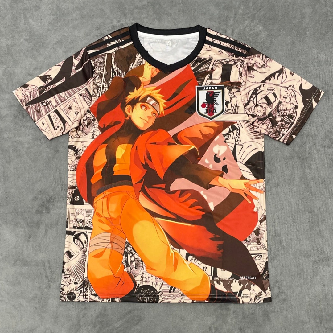 Maillot japonais 25/26 Japan anime jaune Le 12 -ème Maillot, vêtement de sport pour enfants, vue de face avec logo.
