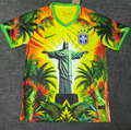 Maillot de football Brésil 25/26 en noir et jaune, modèle spécial, par la marque Le 12 -ème Maillot, vue de face.