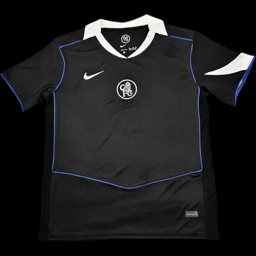 Maillot Chelsea Third 25/26 Le 12 -ème Maillot, maillot de football bleu avec logo et détails du club Chelsea.
