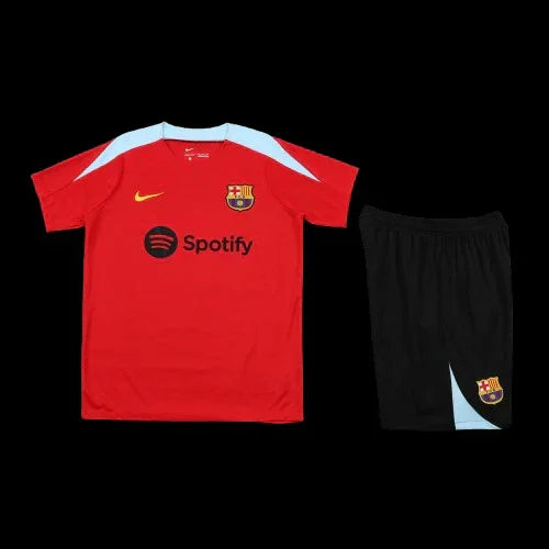 Ensemble Barcelone de Le 12 -ème Maillot, maillot de football bleu avec détails rouges et blancs, vue de face.