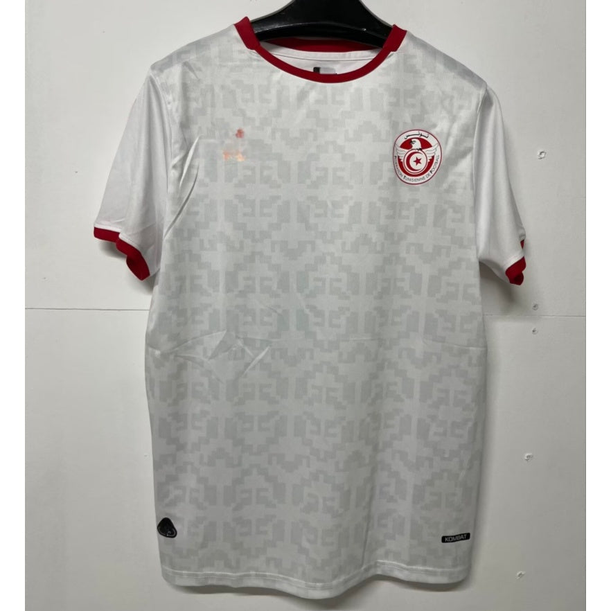 Maillot de football Tunisiar 25/26 de la marque Le 12, extérieur, avec design sportif et logo visible.