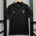 Maillot de football Portugal 25/26 noir, modèle spécial, fabriqué par Le 12 -ème Maillot, vue de face avec logo et détails noirs
