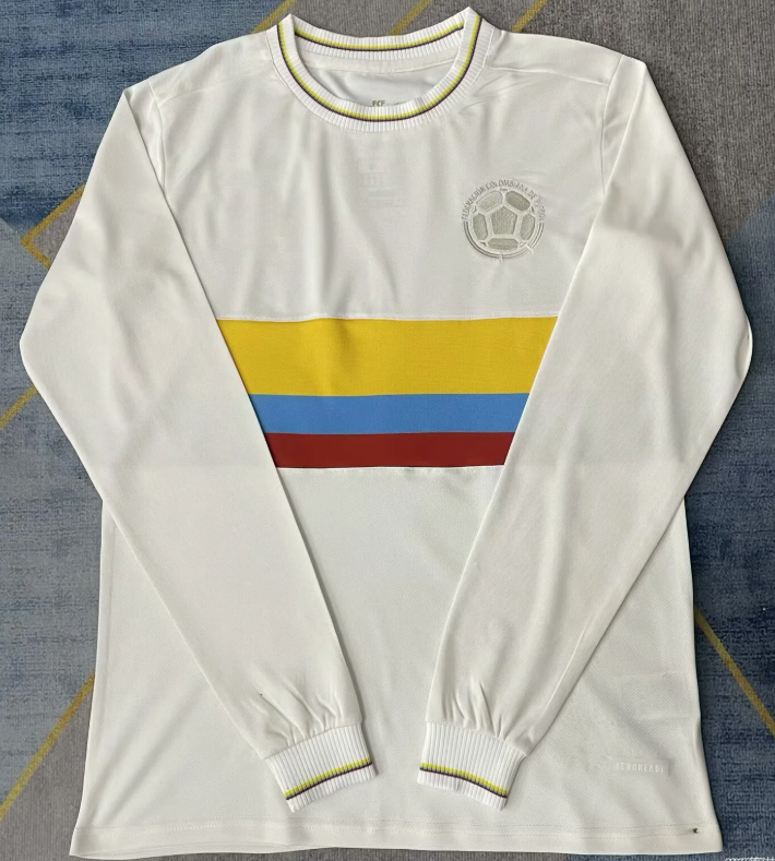 Maillot à manches longues Le 12 Colombie 25/26, jersey de cyclisme avec logo et design coloré, vêtement de sport.