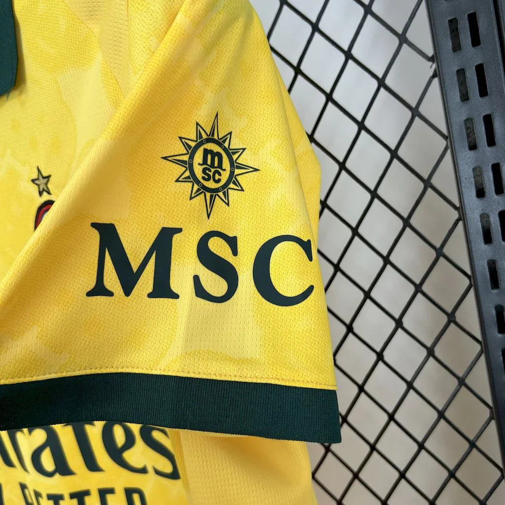 Maillot extérieur AC Milan 2025-26 Le 12 -ème Maillot, vue de face avec logo et design officiel sur le tissu bleu et noir