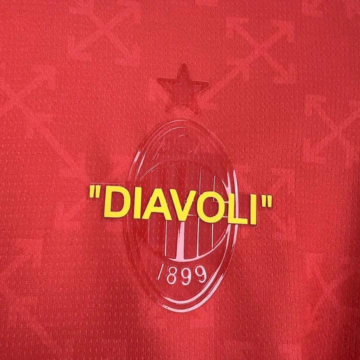 Maillot de football AC Milan 2025-2026 par Le 12-ème Maillot, vue du devant avec logo et détails du design.