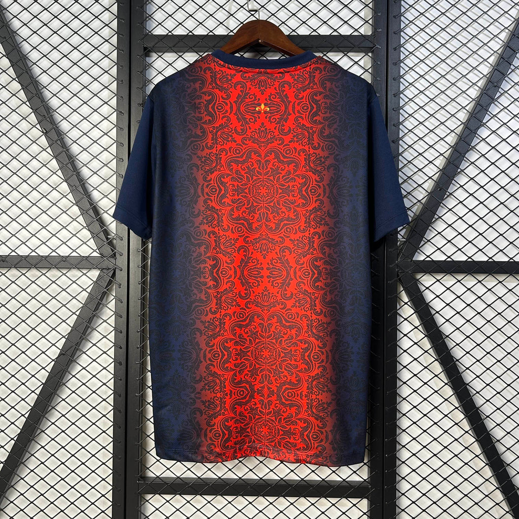 Maillot de football Le 12-ème PSG 25/26 bleu et rouge, vue frontale, avec logo du club.