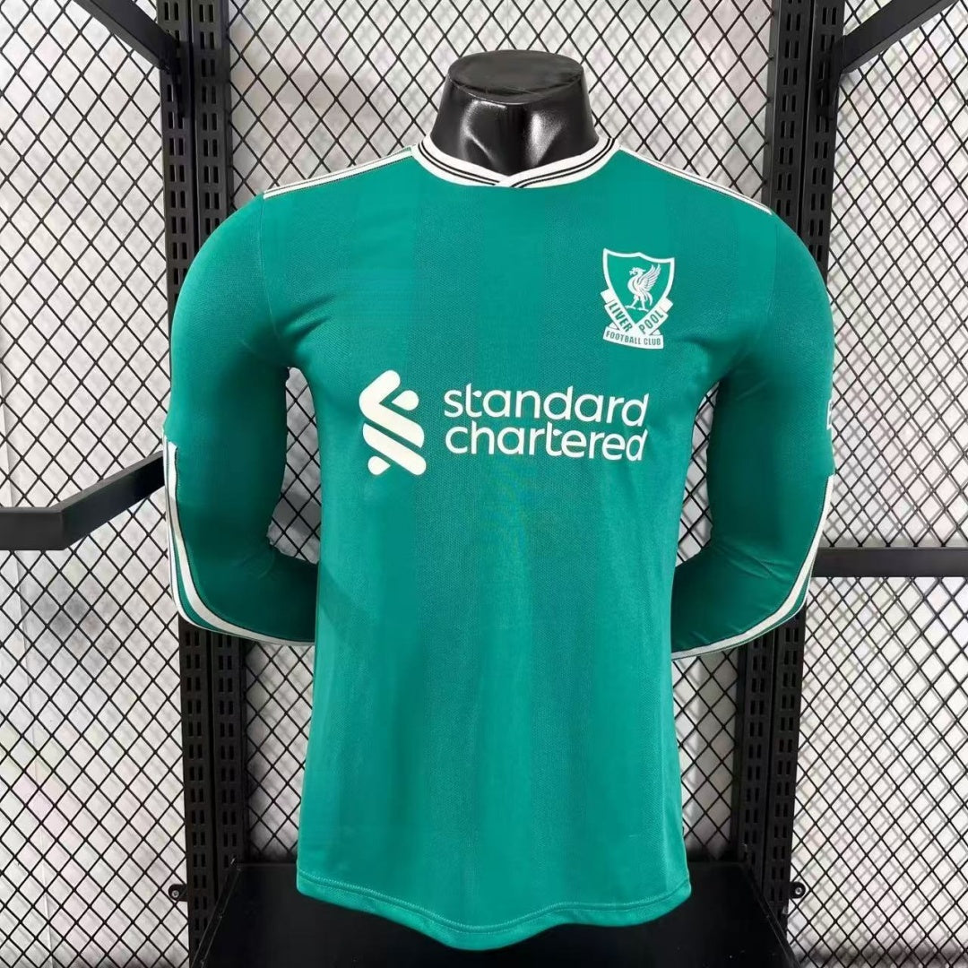 Maillot Liverpool Third à manches longues pour homme, taille 25/26, en bleu avec logo et design officiel, par Le 12 -ème Maillot.
