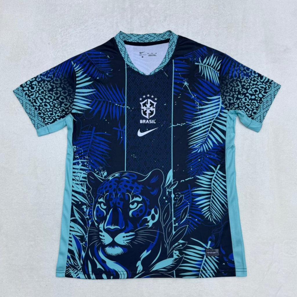 Maillot de football Brésil 25/26 Spécial Blue Tiger de la marque Le 12, maillot bleu avec motifs de tigre.