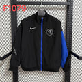 Veste coupe-vent réversible Chelsea noire de la marque Le 12 -ème Maillot, vue de face avec détails du tissu et du design.