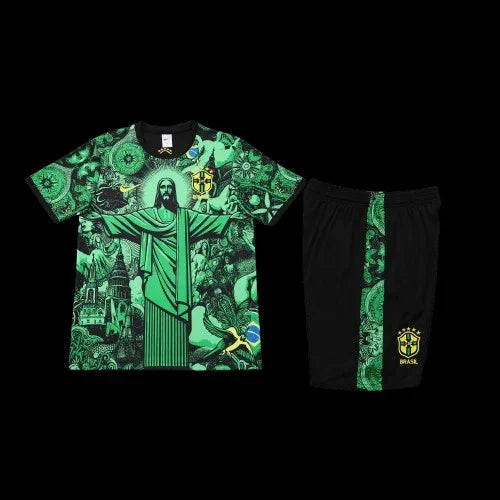 Ensemble Brésil Le 12 -ème Maillot, maillot de football brésilien avec couleurs vives et logo officiel, vue de face.