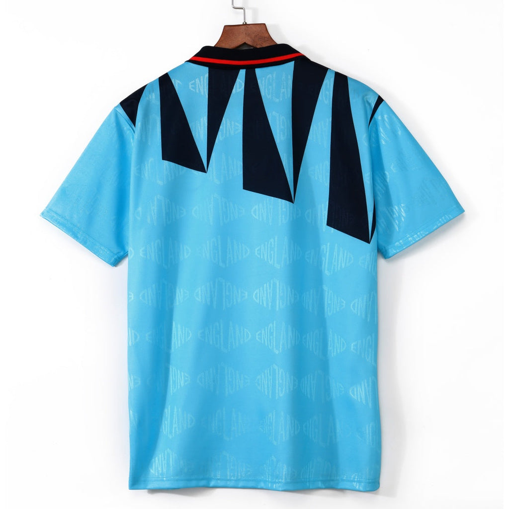 Maillot rétro de l'Angleterre 1992, maillot de football de troisième tenue, marque Le 12 -ème Maillot, détail du design.