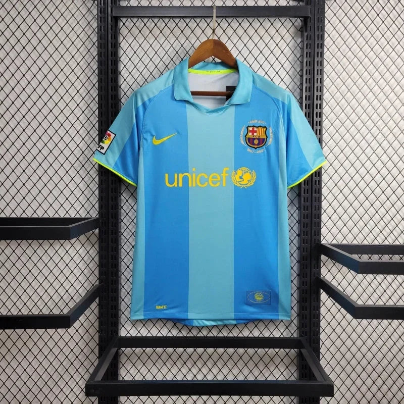 Maillot rétro FC Barcelone 2007-2008 Le 12ème, maillot de football vintage avec logo et design original visible.