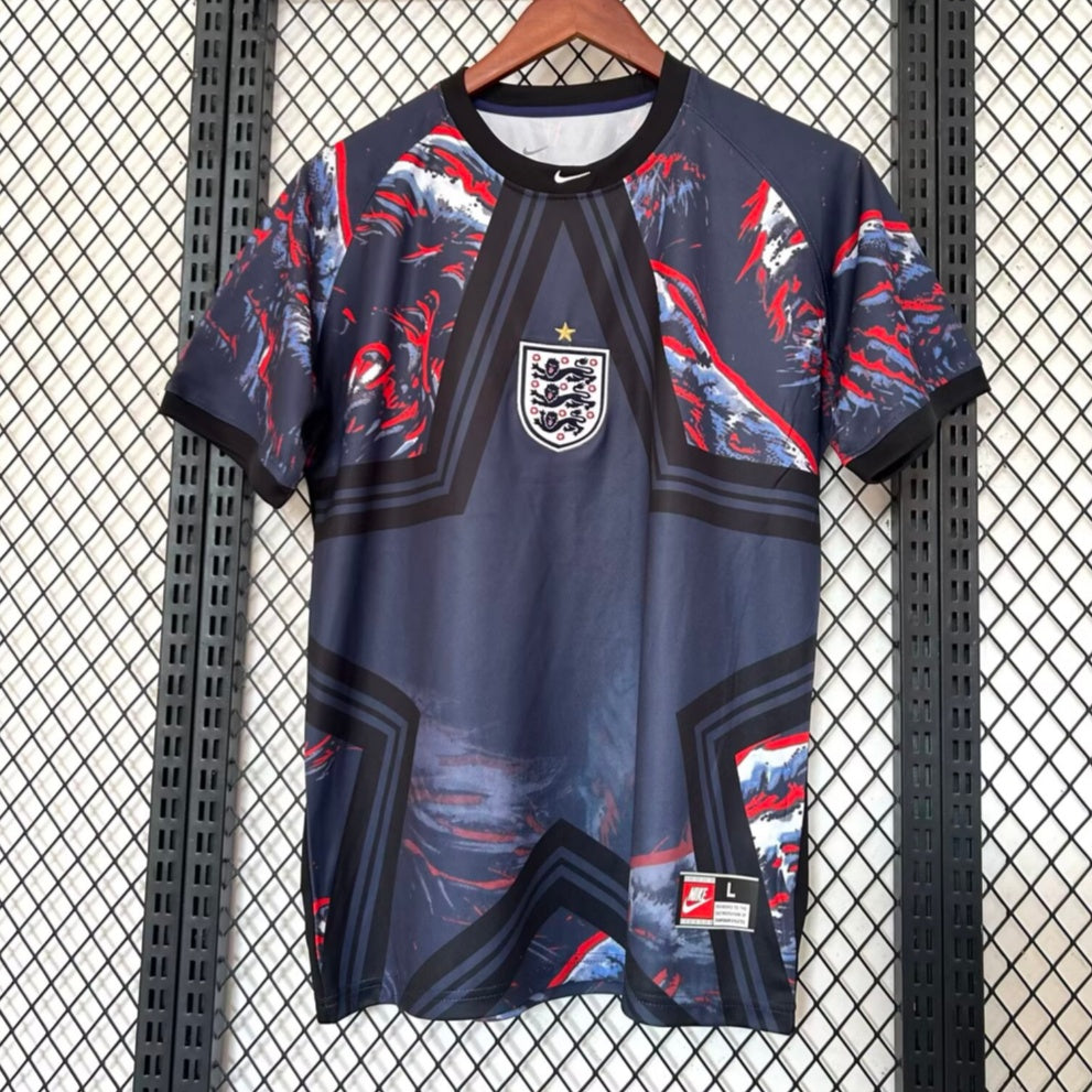Maillot de gardien de but Angleterre 25/26, marque Le 12-ème Maillot, en tissu bleu avec logo et détails de football.