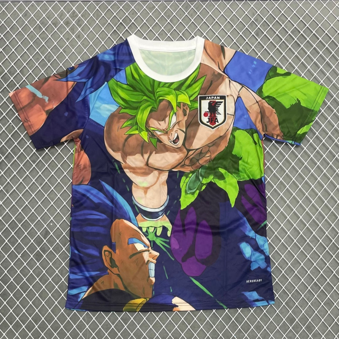 Maillot pour enfants 25/26 ans Le 12 -ème Maillot, design anime japonais vert avec motifs spéciaux.