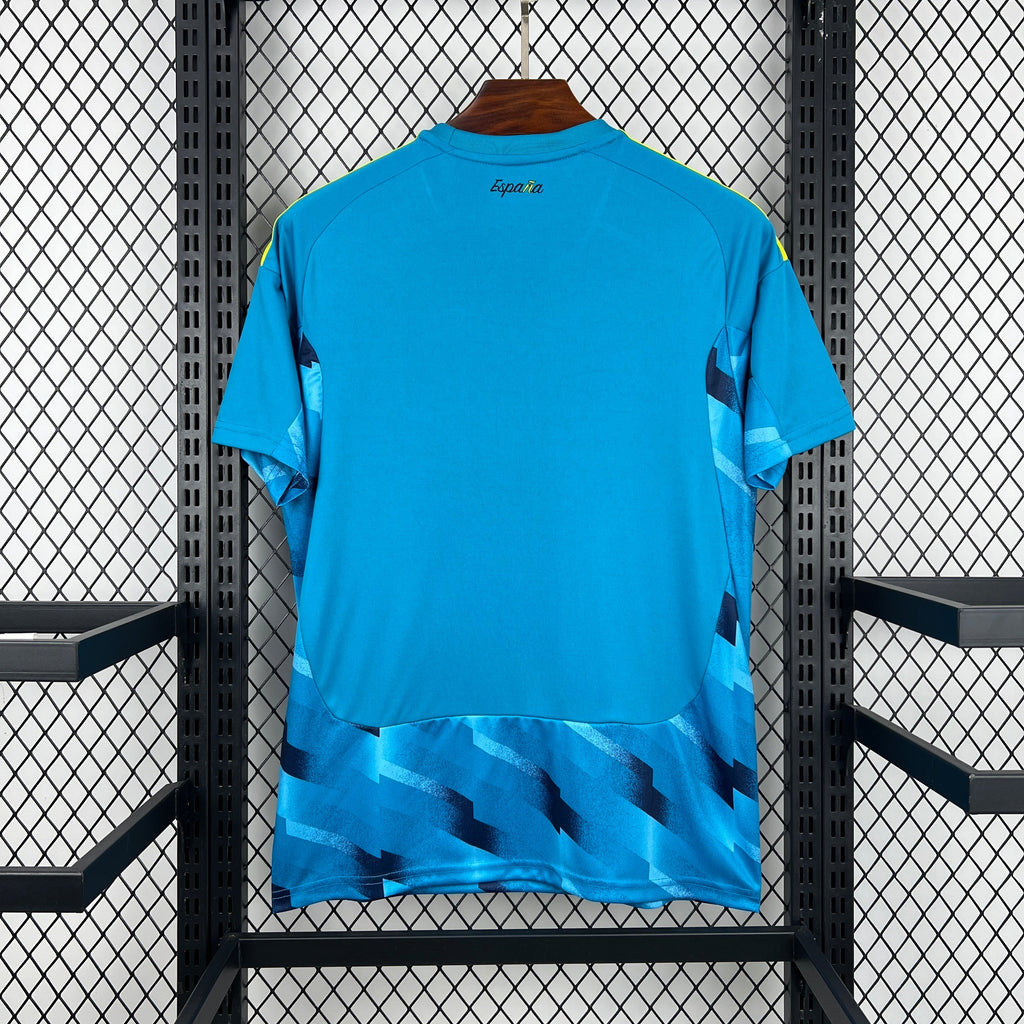 Maillot de gardien de l'Espagne pour la Coupe du Monde 2026, marque Le 12 -ème Maillot, vue de face avec détails du design.
