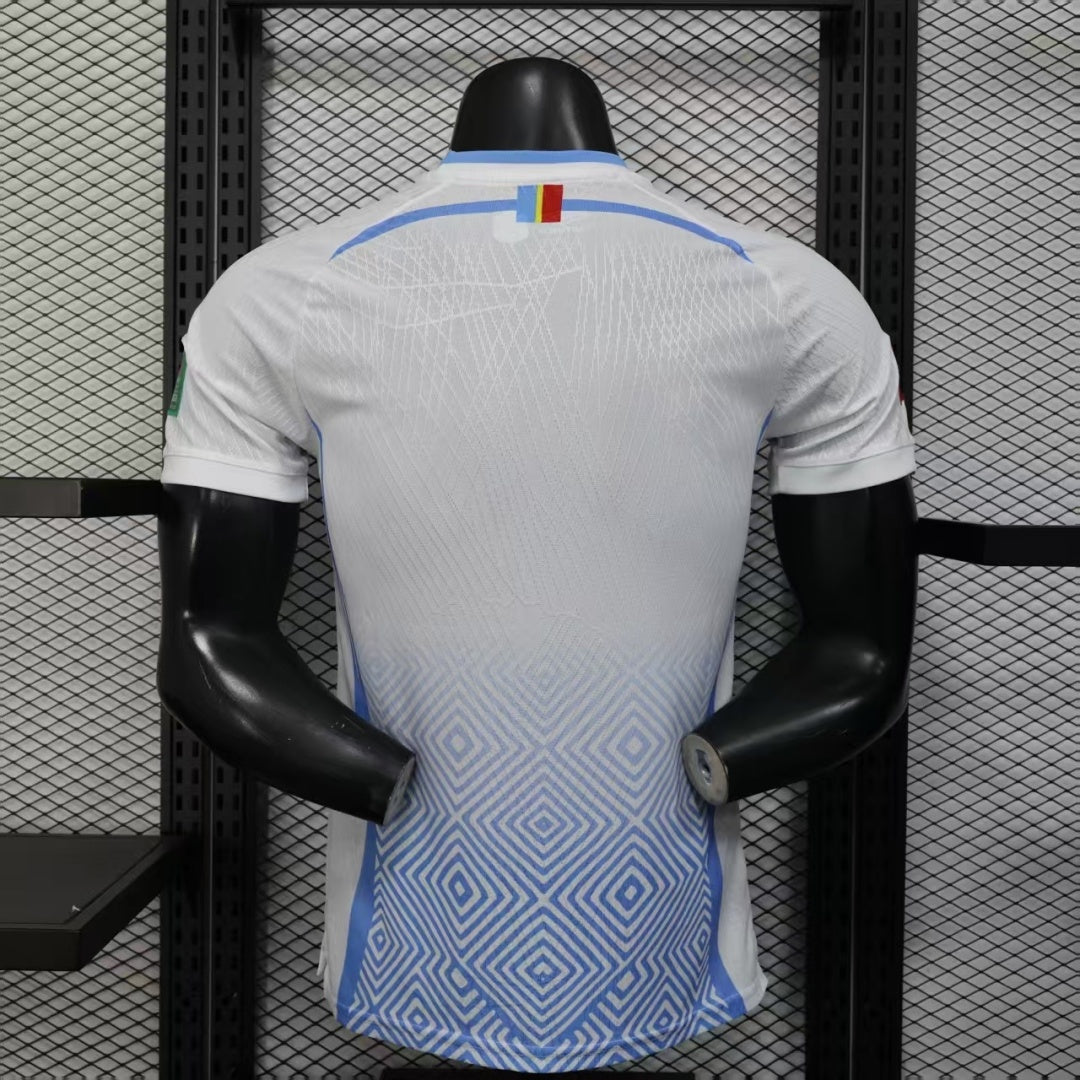 Maillot blanc Congo 25/26 pour joueur, marque Le 12 -ème Maillot, vue front avec logo et détails du design.