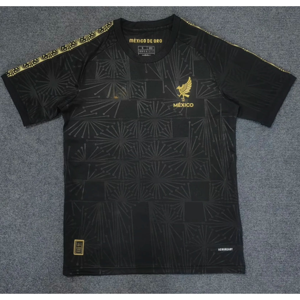 Maillot de football Mexique 25/26 noir Le 12 -ème Maillot, design spécial, vue frontale avec logo et détails du maillot.