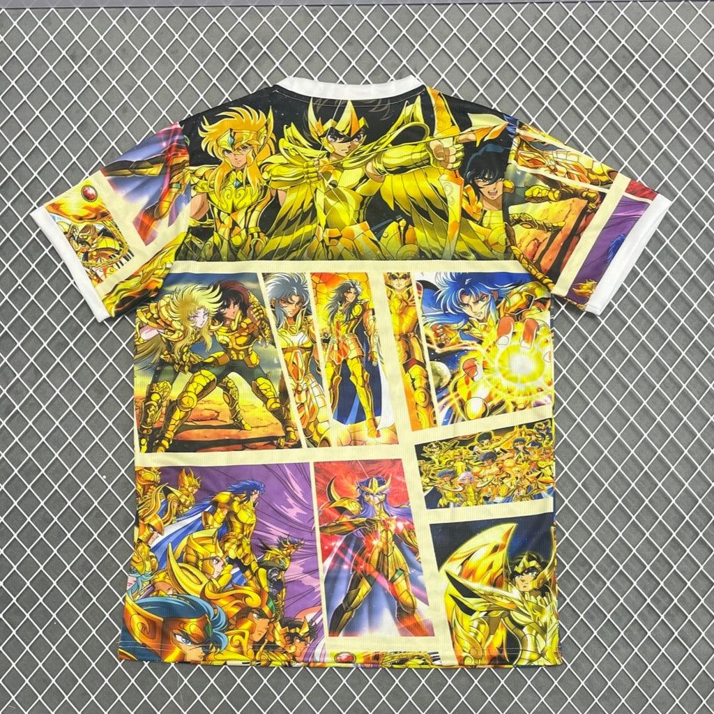 Maillot de football jaune pour enfants 25/26 Japan Anime Spécial, marque Le 12-ème Maillot, vue de face avec logo et design coloré