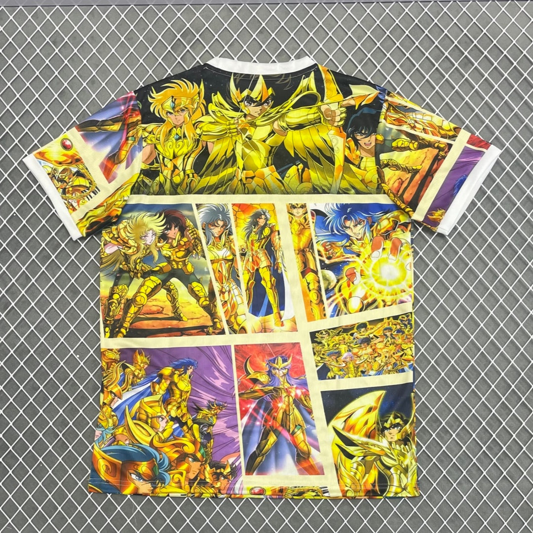 Maillot de football jaune pour enfants 25/26 Japan Anime Spécial, marque Le 12-ème Maillot, vue de face avec logo et design coloré