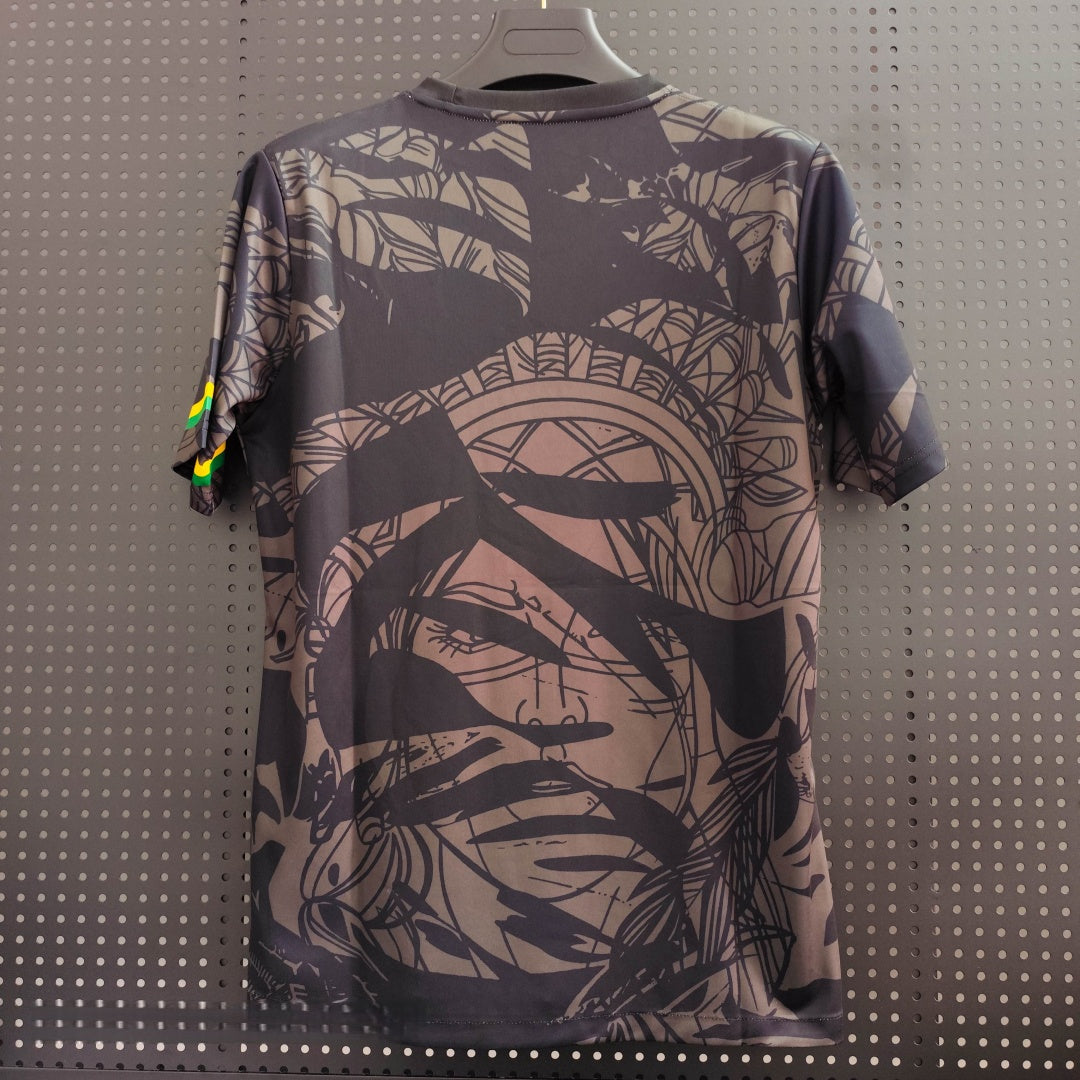 Maillot 24/25 Brésil Le 12 -ème Maillot, maillot de football gris avec design spécial, vue de face sur fond blanc