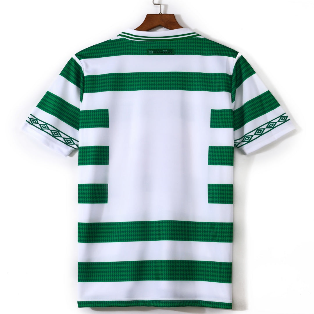 Maillot domicile rétro Celtic 1998-1999, marque Le 12-ème Maillot, vue de face, avec logo et design classique.