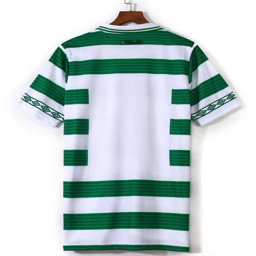 Maillot domicile rétro Celtic 1998-1999, marque Le 12-ème Maillot, vue de face, avec logo et design classique.
