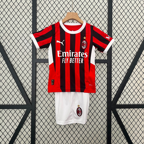 Ensemble pour enfant AC Milan 24/25, maillot et short Le 12-ème Maillot pour garçon de 2-3 ans, kit de football rouge et noir