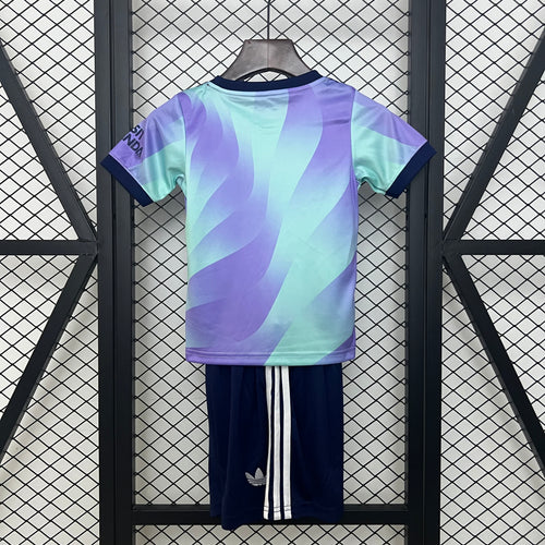 Ensemble pour enfant Arsenal Le 12 -ème Maillot, vêtements 24/25 ans, jersey et short, en coton bleu et rouge avec logo.