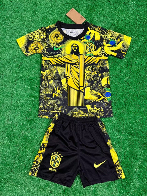 Ensemble pour enfant 24/25 Le 12 -ème Maillot, maillot Brésil jaune pour garçon ou fille, vêtement coloré pour enfants.