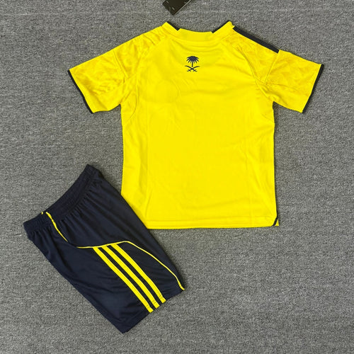 Ensemble domicile pour enfant Al-Nassr 25/26 ans, marque Le 12 -ème Maillot, maillot de football pour jeune garçon.
