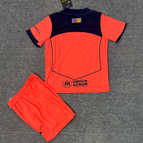 Ensemble pour enfant 25/26 ans Le 12 -ème Maillot Barcelone, t-shirt et short, en coton bleu avec logo du club.