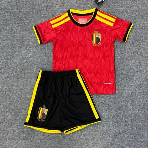 Ensemble pour enfant 25/26 ans, maillot domicile Belgique Le 12 -ème Maillot, tenue sportive pour jeune supporter.